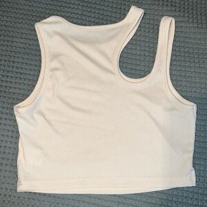 Cream Colored Asymmetrical Crop Top